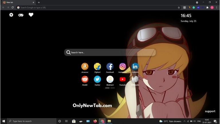 Shinobu Oshino wallpaper new tab theme