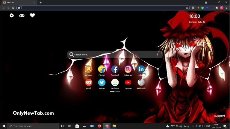 Flandre Scarlet Wallpaper New Tab Theme