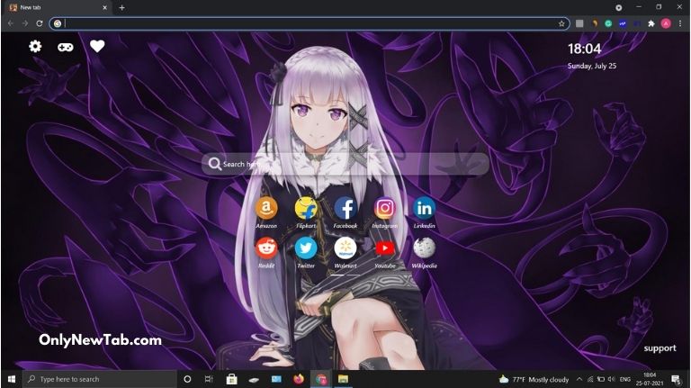 Emilia Wallpaper New Tab Theme