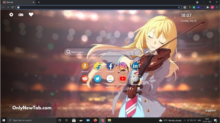 Kaori Miyazono Wallpaper New Tab Theme