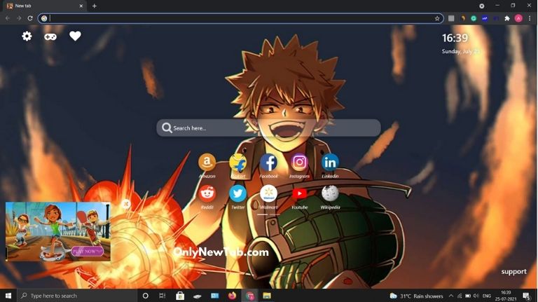 Katsuki Bakugou wallpaper new tab theme