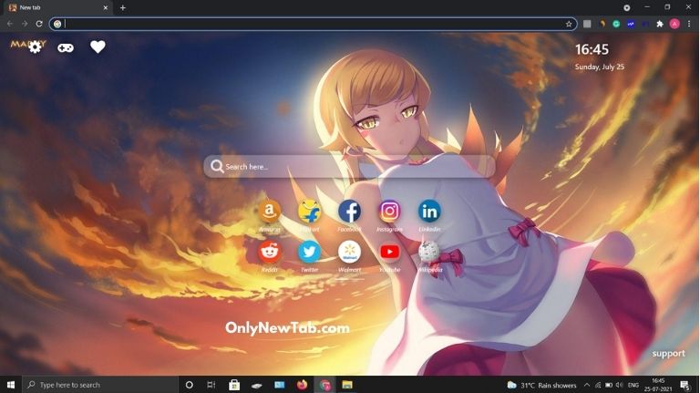 Shinobu Oshino wallpaper new tab theme