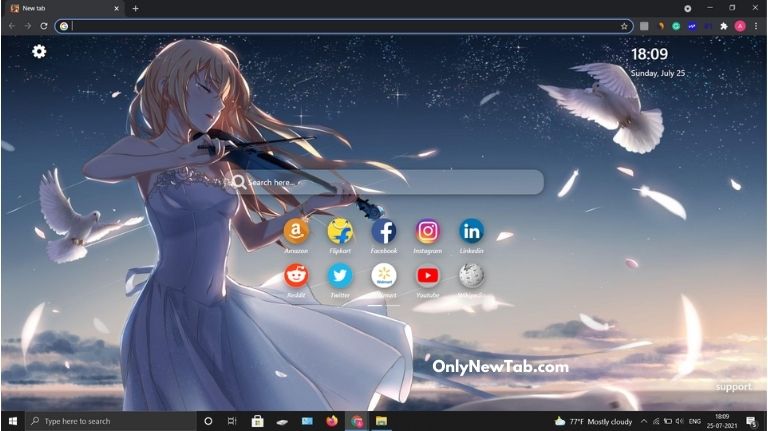 Kaori Miyazono Wallpaper New Tab Theme